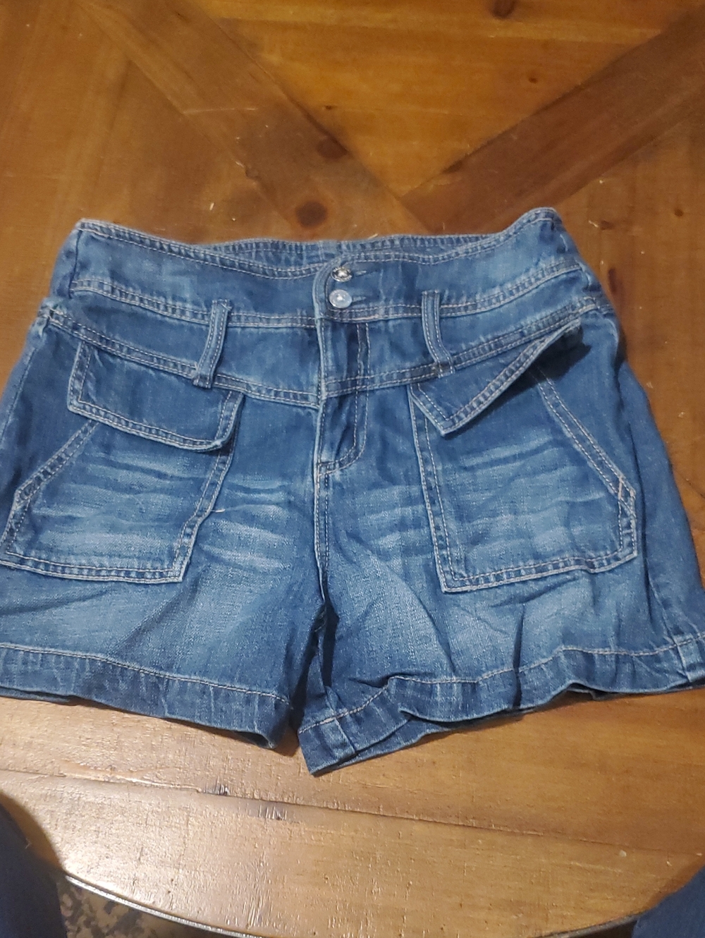 Habitual Denim Cargo Shorts in Blue Wash